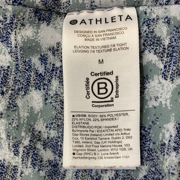 Athleta high rise 7/8 leggings womens medium Elation in Meadow Snowfall Blue - Picture 5 of 7
